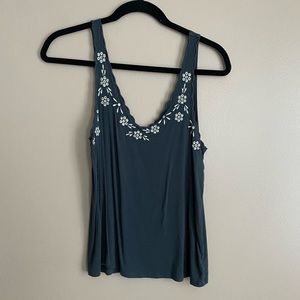 American Eagle Soft & Sexy Embroidered Tank Top — Size M